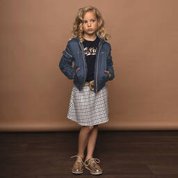 Le Chic-Girls Navy Blue Cotton T-Shirt | Childrensalon Outlet
