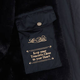 Le Chic-Girls Navy Blue Puffer Coat | Childrensalon Outlet