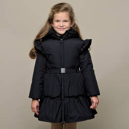 Le Chic-Girls Navy Blue Puffer Coat | Childrensalon Outlet