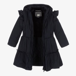 Le Chic-Girls Navy Blue Puffer Coat | Childrensalon Outlet
