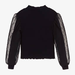 Le Chic-Girls Navy Blue Ribbed Sweater | Childrensalon Outlet