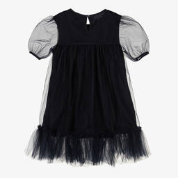 Le Chic-Girls Navy Blue Tulle Dress | Childrensalon Outlet