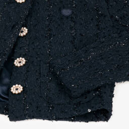 Le Chic-Girls Navy Sequin Jacket | Childrensalon Outlet