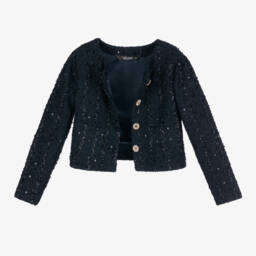 Le Chic-Girls Navy Sequin Jacket | Childrensalon Outlet