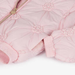 Le Chic-Girls Pale Pink Quilted Hooded Coat | Childrensalon Outlet