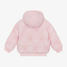 Le Chic-Girls Pale Pink Quilted Hooded Coat | Childrensalon Outlet