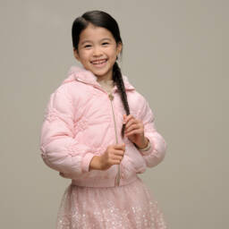 Le Chic-Girls Pale Pink Quilted Hooded Coat | Childrensalon Outlet