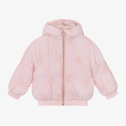 Le Chic-Girls Pale Pink Quilted Hooded Coat | Childrensalon Outlet