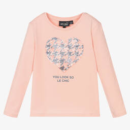 Le Chic-Розовый хлопковый топ с сердцем | Childrensalon Outlet