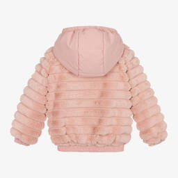 لو شيك-جاكيت فرو صناعي لون زهري للبنات | Childrensalon Outlet