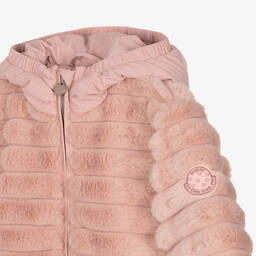 لو شيك-جاكيت فرو صناعي لون زهري للبنات | Childrensalon Outlet