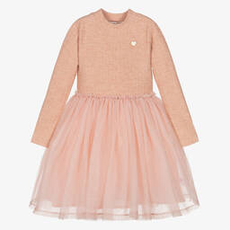 Le Chic-Girls Pink Jersey & Tulle Dress  | Childrensalon Outlet