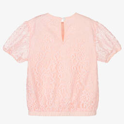 Le Chic-Girls Pink Lace Blouse | Childrensalon Outlet