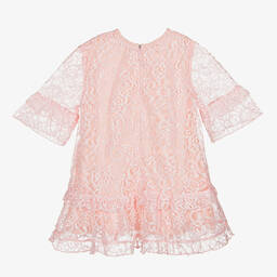 Le Chic-Girls Pink Lace Ruffle Dress | Childrensalon Outlet