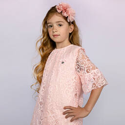 Le Chic-Girls Pink Lace Ruffle Dress | Childrensalon Outlet
