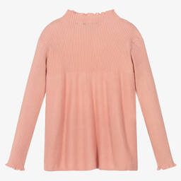 Le Chic-Girls Pink Ribbed Knit Sweater | Childrensalon Outlet