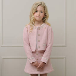 Le Chic-Girls Pink Tweed Jacket | Childrensalon Outlet