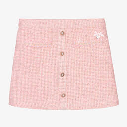 Le Chic-Girls Pink Tweed Skirt | Childrensalon Outlet
