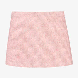 Le Chic-Girls Pink Tweed Skirt | Childrensalon Outlet