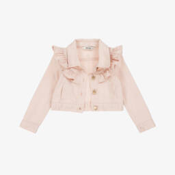 Le Chic-Girls Rosy Frill Denim Jacket | Childrensalon Outlet
