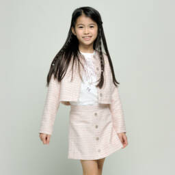 Le Chic-Girls' Rosy Tweed A-Line Skirt | Childrensalon Outlet