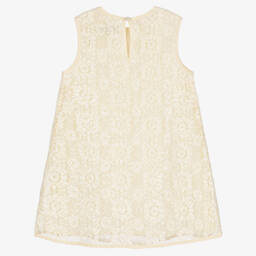 Le Chic-Girls Sequin-Embellished Ivory Crochet Dress | Childrensalon Outlet