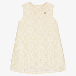 Le Chic-Girls Sequin-Embellished Ivory Crochet Dress | Childrensalon Outlet