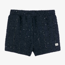 Le Chic-Girls Sparkling Navy Sequinned Shorts | Childrensalon Outlet