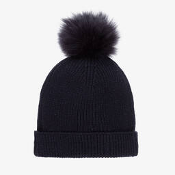 Le Chic-طقم قبعة وسكارف مزيج أكريليك محبوك لون كحلي | Childrensalon Outlet