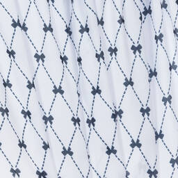 Le Chic-Girls White & Blue Chiffon Bow Dress | Childrensalon Outlet