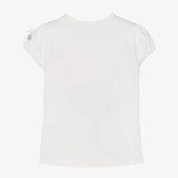 Le Chic-Girls White Cotton Daisy T-Shirt | Childrensalon Outlet