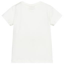 Le Chic-تيشيرت قطن عضوي جيرسي لون عاجي للمولودات | Childrensalon Outlet