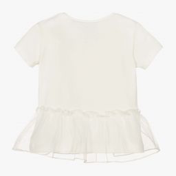 Le Chic-Ivory Organic Cotton T-Shirt | Childrensalon Outlet