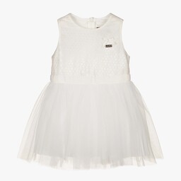 Le Chic-Ivory Tulle Baby Dress | Childrensalon Outlet