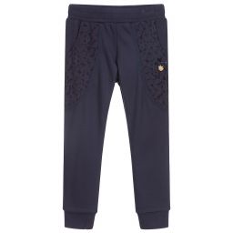 Le Chic-Navy Blue Joggers with Lace | Childrensalon Outlet