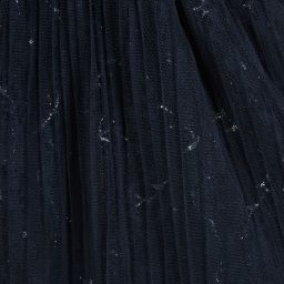 Le Chic-Navy Blue Tulle & Lace Dress  | Childrensalon Outlet