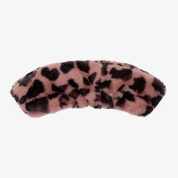 Le Chic-Pink Leopard Faux Fur Headband | Childrensalon Outlet