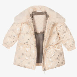 Le Chic-Pink Snowflake Puffer Coat | Childrensalon Outlet