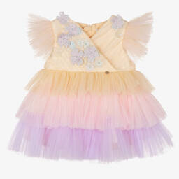 Le Mu-Baby Girls Pastel Tulle Dress | Childrensalon Outlet