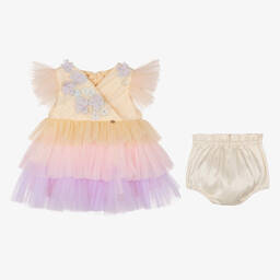 Le Mu-Baby Girls Pastel Tulle Dress | Childrensalon Outlet