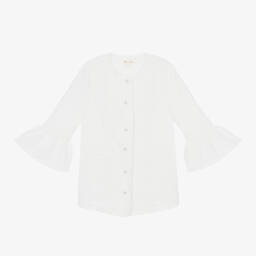 Le Mu-Girls Ivory Crêpe Coat | Childrensalon Outlet