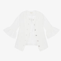 Le Mu-Girls Ivory Crêpe Coat | Childrensalon Outlet