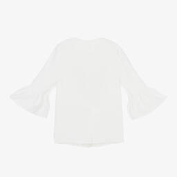 Le Mu-Girls Ivory Crêpe Coat | Childrensalon Outlet