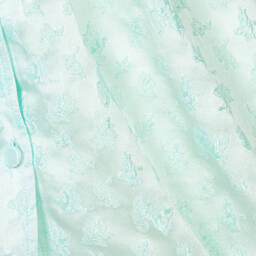 Le Mu-Girls Mint Green Satin Jacquard Dress | Childrensalon Outlet