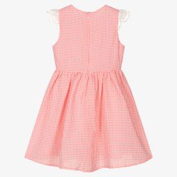 Le Mu-Girls Pink Check Dress | Childrensalon Outlet