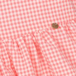 Le Mu-Girls Pink Check Dress | Childrensalon Outlet