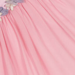 Le Mu-Girls Pink Chiffon Butterfly Dress | Childrensalon Outlet