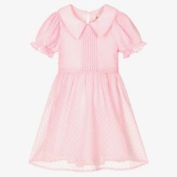 Le Mu-Girls Pink Chiffon Dress | Childrensalon Outlet