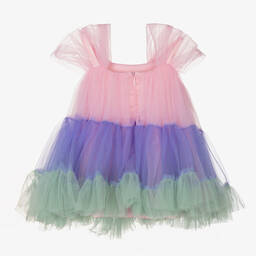 Le Mu-Girls Pink & Purple Tulle Dress | Childrensalon Outlet