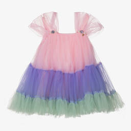 Le Mu-Girls Pink & Purple Tulle Dress | Childrensalon Outlet
